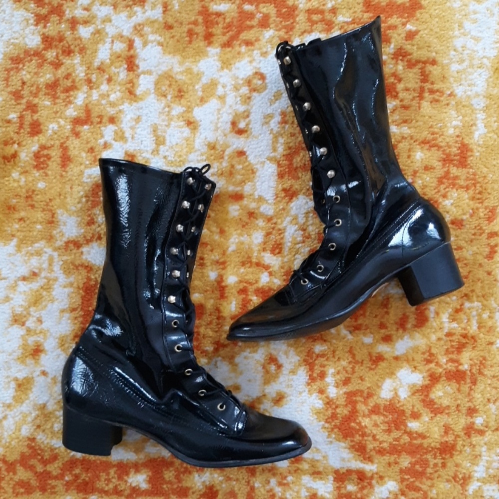 Patent Leather Victorian Boots